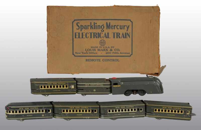 Appraisal: Tin Marx Mercury Passenger Electric Train Set Description American Includes