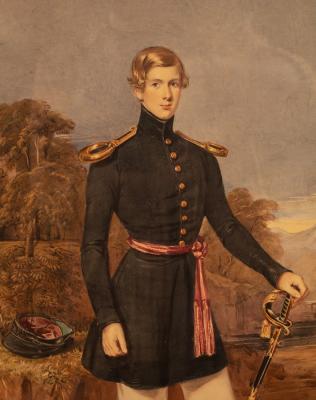 Appraisal: Follower of Frederick Tatham Portrait of a Young Officer watercolour