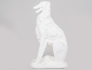 Appraisal: MID-CENTURY BLANC DE CHINE FIGURE OF A BORZOI European Circa