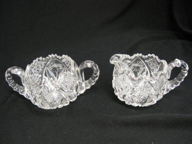 Appraisal: Brilliant Period Cut Glass Creamer Sugar floral cane