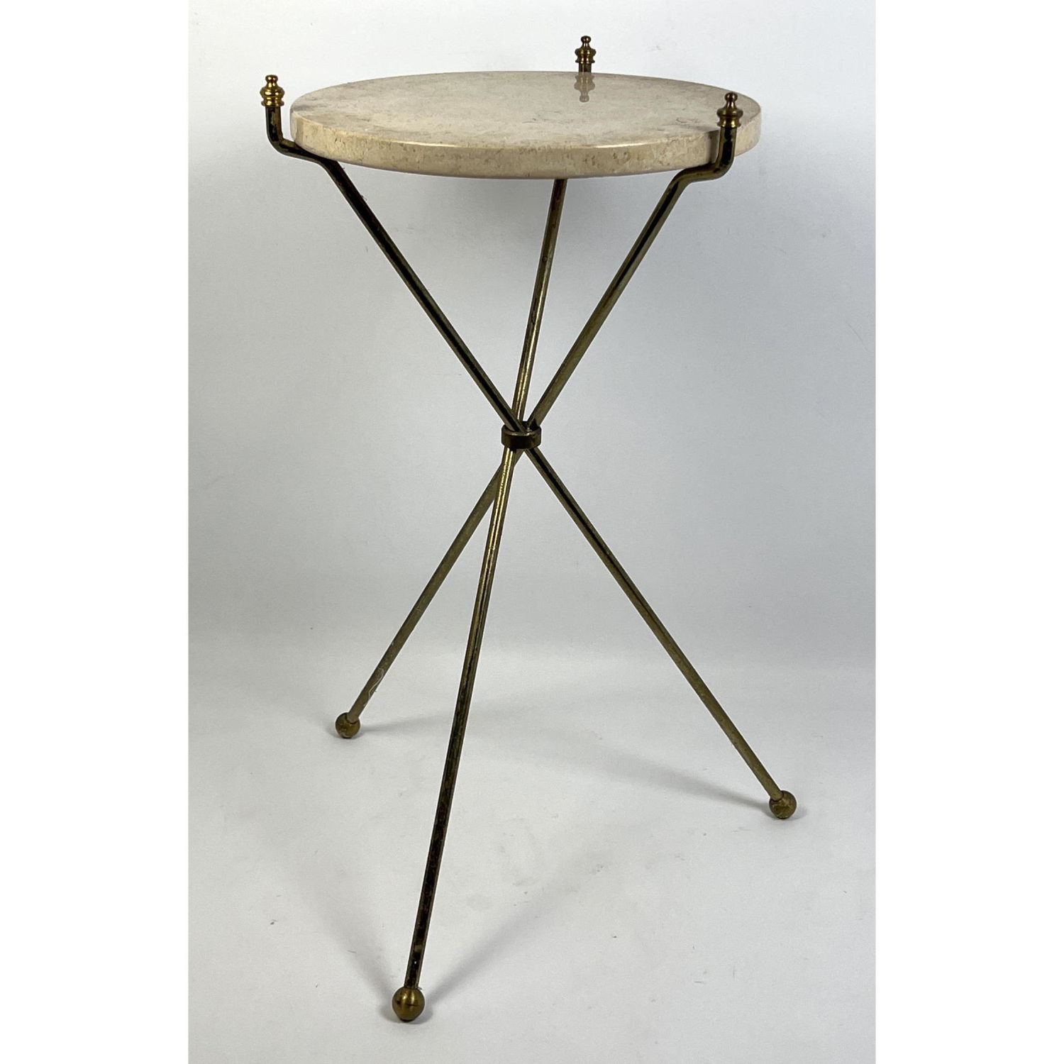 Appraisal: Classical Marble and Brass Drink Stand Table Dimensions H inches