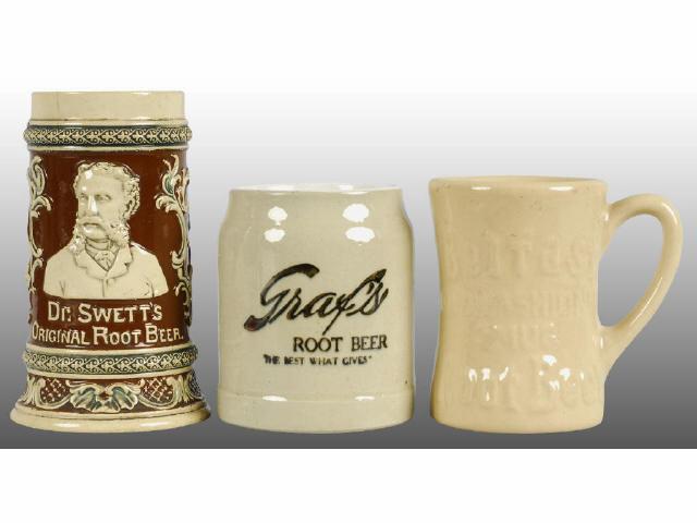 Appraisal: Lot of Assorted Root Beer Mugs Description Stoneware Dr Swett's