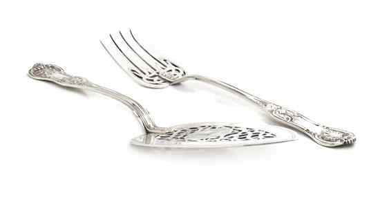 Appraisal: An English Silver Serving Fork and Flat Server Henry Emanuel