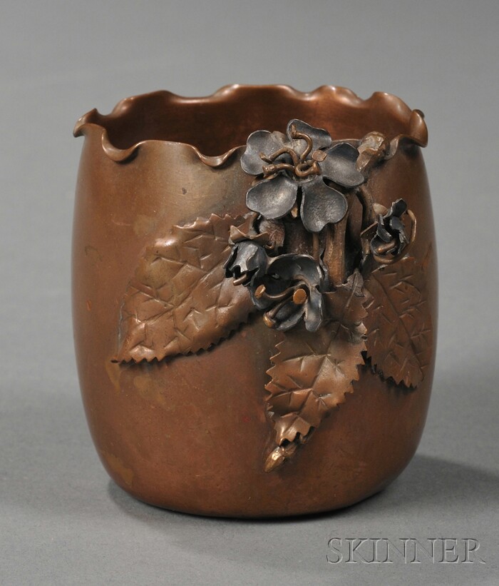 Appraisal: Gorham Mixed-metal Cup Molded copper with applied silver Providence Rhode