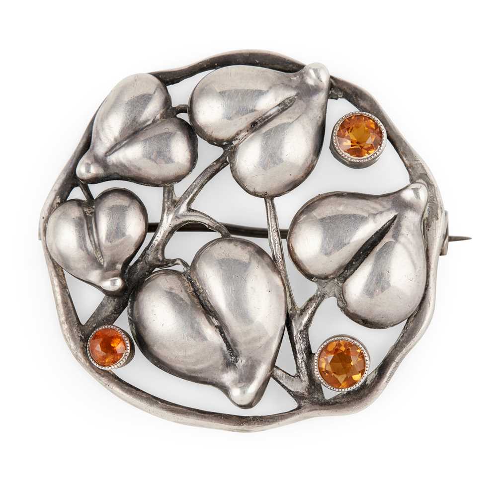 Appraisal: THEODOR FAHRNER PFORZHEIM JUGENDSTIL BROOCH CIRCA silver set with three