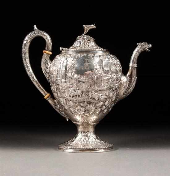 Appraisal: American silver coffee pot in the ''Castle'' pattern S Kirk