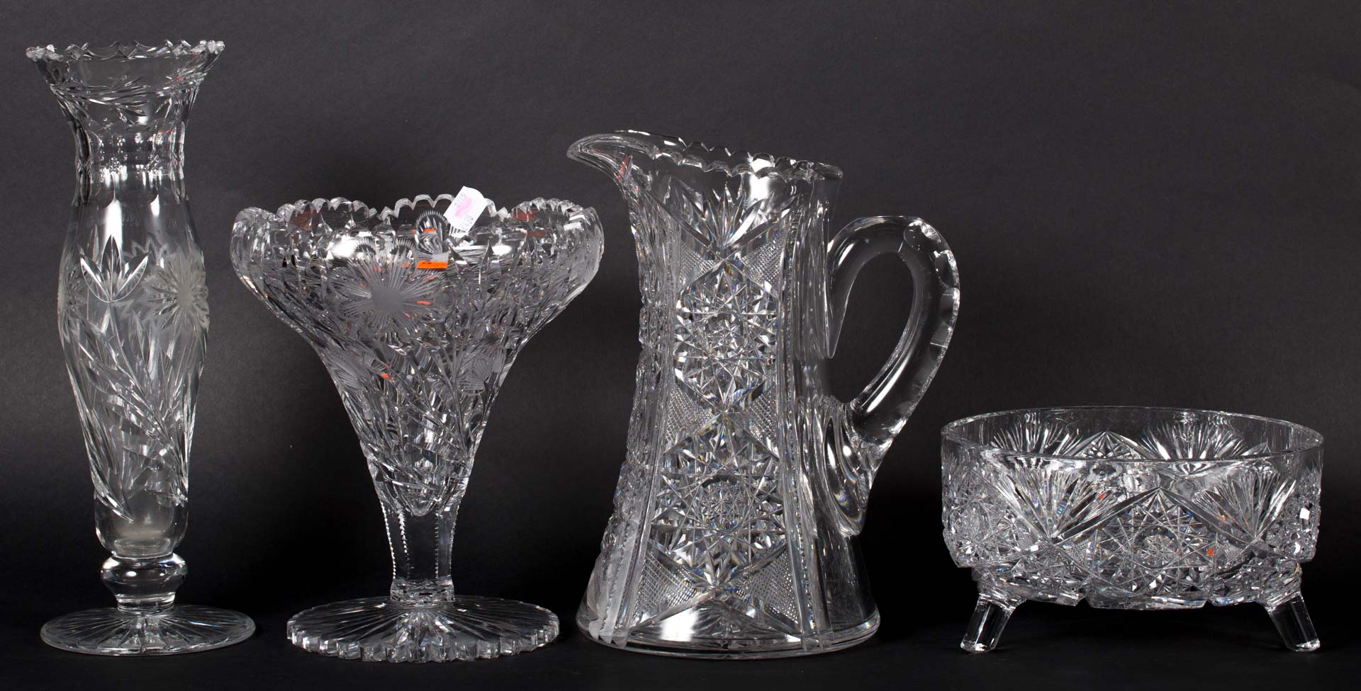 Appraisal: Four pieces of cut glass Undernumber