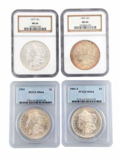 Appraisal: Lot of Morgan Silver Dollars All MS MS NGC S