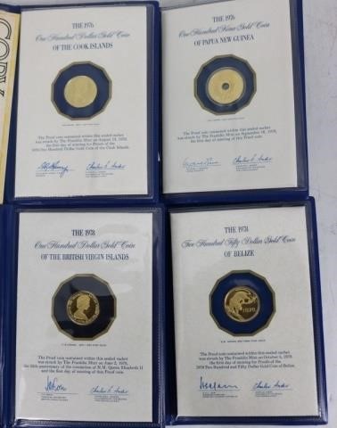 Appraisal: FRANKLIN MINT GOLD PROOF COINS TO INCLUDE A KINA OF