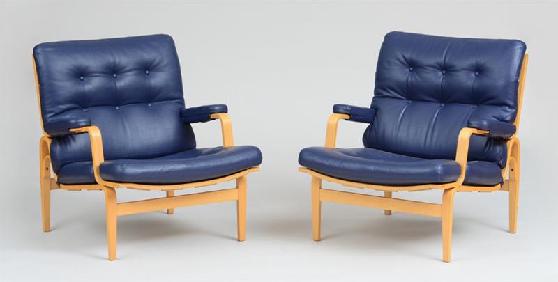 Appraisal: BRUNO MATHSSON FOR DUX INGRID ARMCHAIRS DESIGNED Recent manufacture bentwood