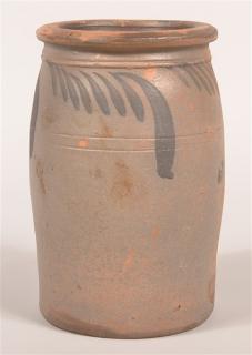 Appraisal: Salt Glazed Redware Pottery Storage Crock Attributed to Solomon Bell