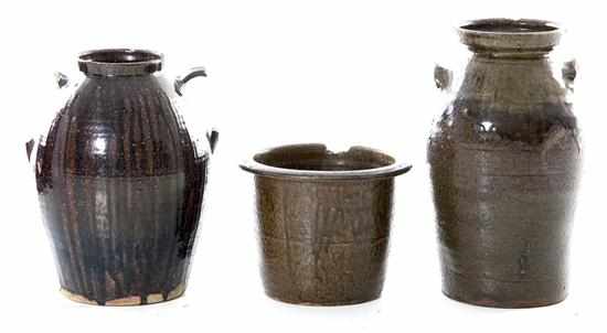 Appraisal: Southern stoneware vessels Catawba Valley North Carolina circa - alkaline-glazed