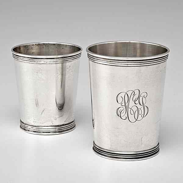 Appraisal: Kentucky Sterling Julep Cups Lexington KY ca s two sterling