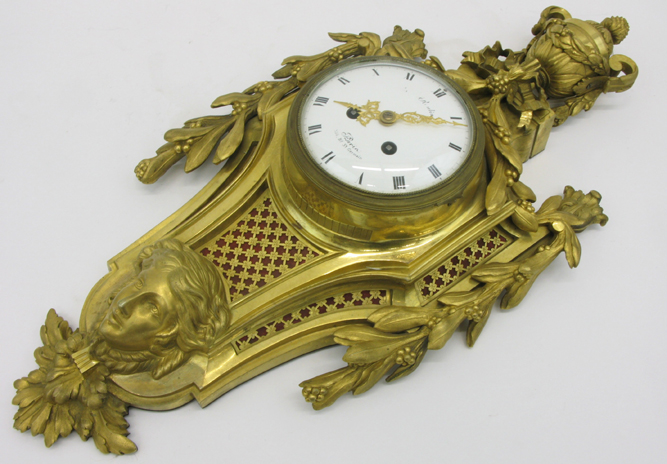 Appraisal: FRENCH HEAVY GILT BRONZE WALL CLOCK c - with Louis