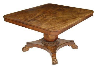 Appraisal: A William IV mahogany breakfast table the rectangular tilt-top above