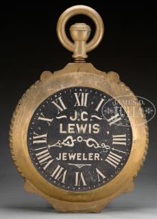 Appraisal: RARE LARGE POCKET WATCH TWO-SIDED TRADE SIGN Late th early