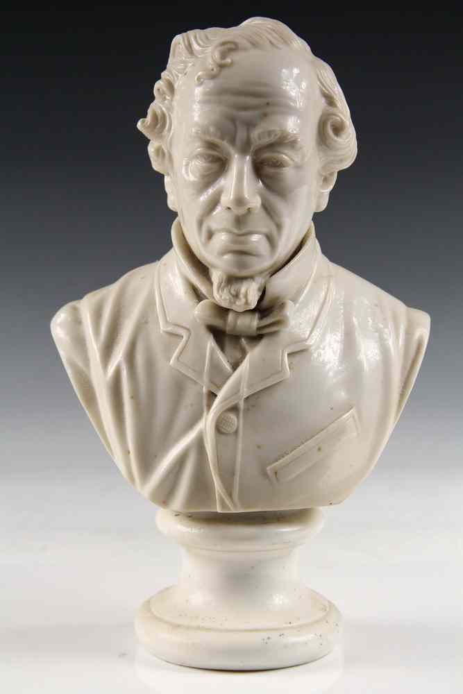 Appraisal: PORTRAIT BUST-of Benjamin Disraeli glazed white porcelain English th century