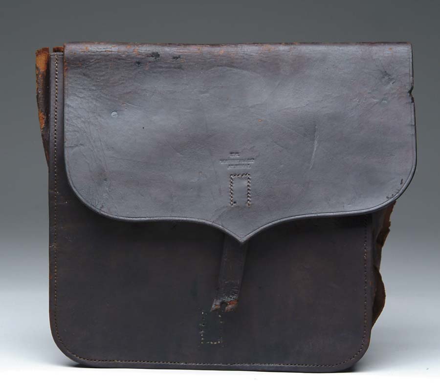 Appraisal: CIVIL WAR ARTILLERY HAVERSACK x Leather flap is stamped US