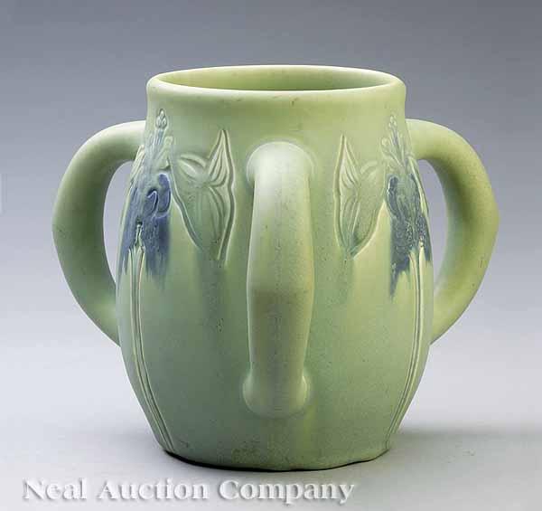 Appraisal: A Good Rookwood Art Pottery Three-Handled Vase dated sea-green color