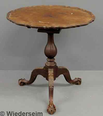 Appraisal: Chippendale style mahogany piecrust tea table As found h top