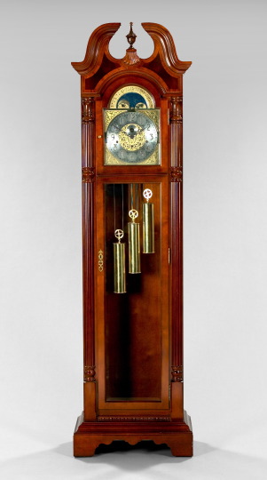 Appraisal: American Colonial Revival Mahogany Tallcase Clock labeled Sligh the movement