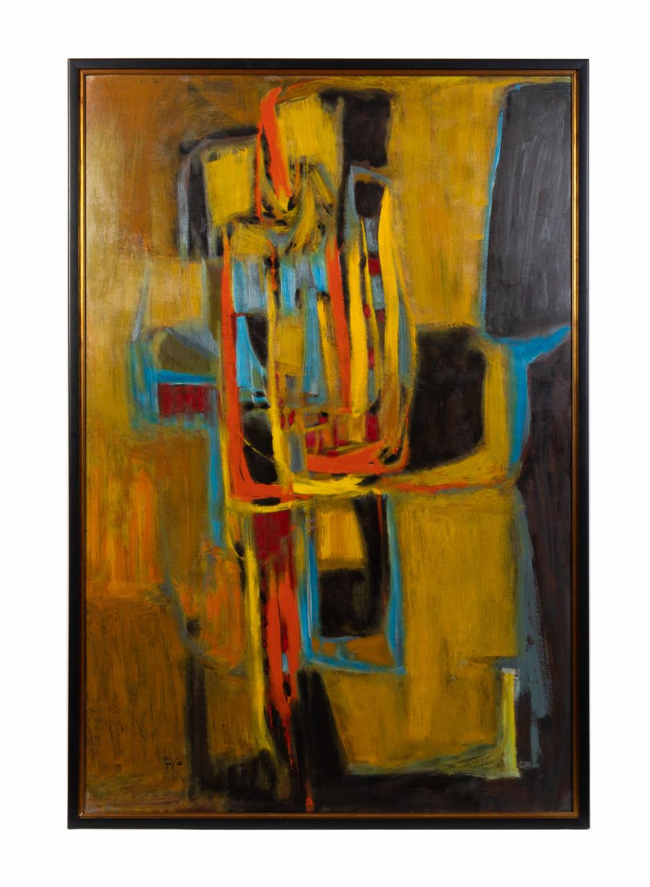 Appraisal: SEYMOUR FOGEL UNTITLED ABSTRACT OIL ON MASONITE Seymour Fogel American