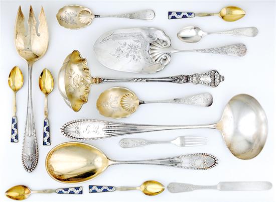 Appraisal: American sterling flatware and serving pieces Gorham patterns including Chippendale