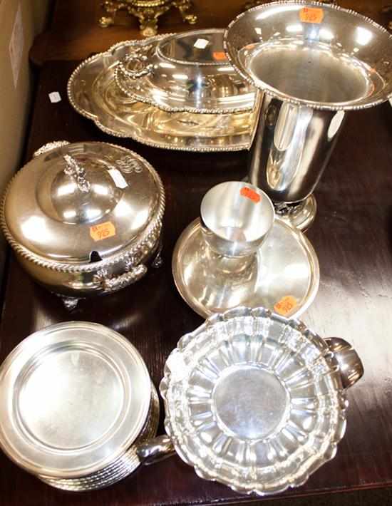 Appraisal: Assorted silver-plated articles including serving pieces vases plates and so