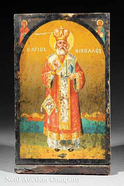 Appraisal: A Greek Orthodox Icon of Nikolaos of Myra St Nicholas