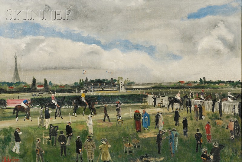 Appraisal: Lucien Adrion French - Day at the Races Signed Adrion