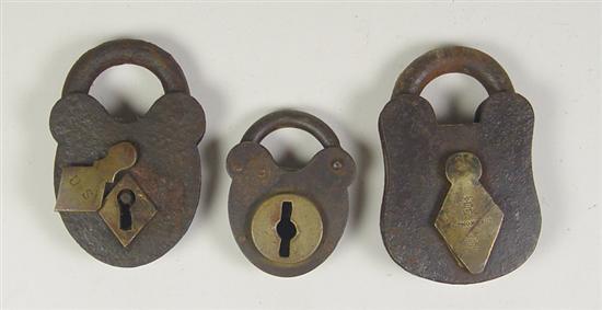 Appraisal: Three Padlocks Circa 's Ivan locks with brass Two have