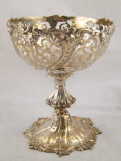 Appraisal: A Victorian silver heavy hemispherical bowl on Gothic knopped stand