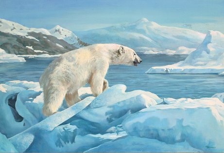 Appraisal: HOLDER Charles A American th C Arctic Polar Bear Oil