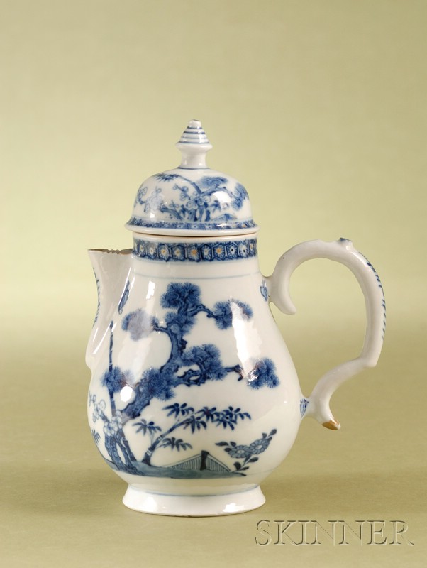 Appraisal: Nanking Blue and White Porcelain Hot Milk Jug and Cover