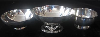 Appraisal: Three sterling silver candy bowlstiffany and cellini craft late th