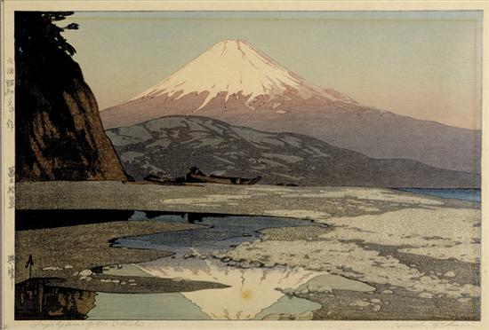 Appraisal: Hiroshi Yoshida Japanese - FUJIYAMA FROM OKITSU circa woodblock framed