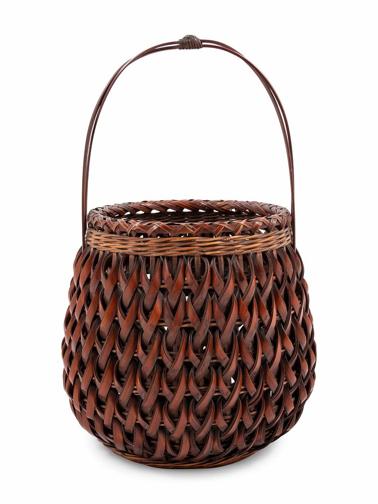 Appraisal: A Bamboo Flower Arranging Basket A Bamboo Flower Arranging Basket