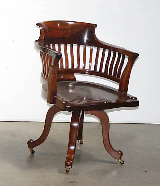 Appraisal: A Victorian mahogany swivel desk chair circa height in width