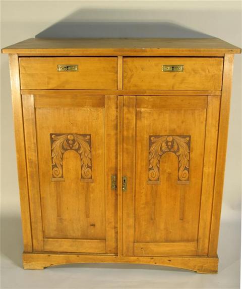 Appraisal: AMERICAN ART DECO STYLE CUPBOARD The rectangular top above pair