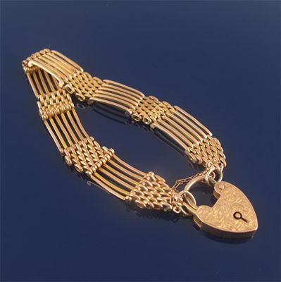 Appraisal: A ct gold gate link bracelet g