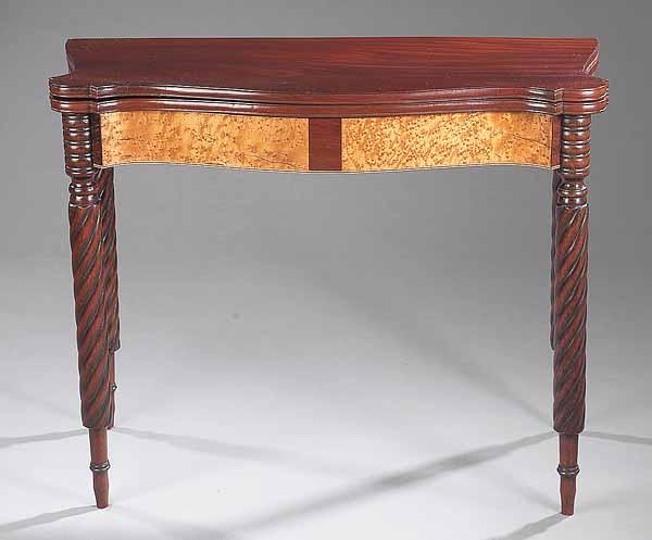 Appraisal: A Federal Mahogany and Birdseye Maple Card Table early th