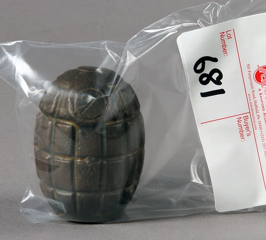 Appraisal: British Mills practice grenade