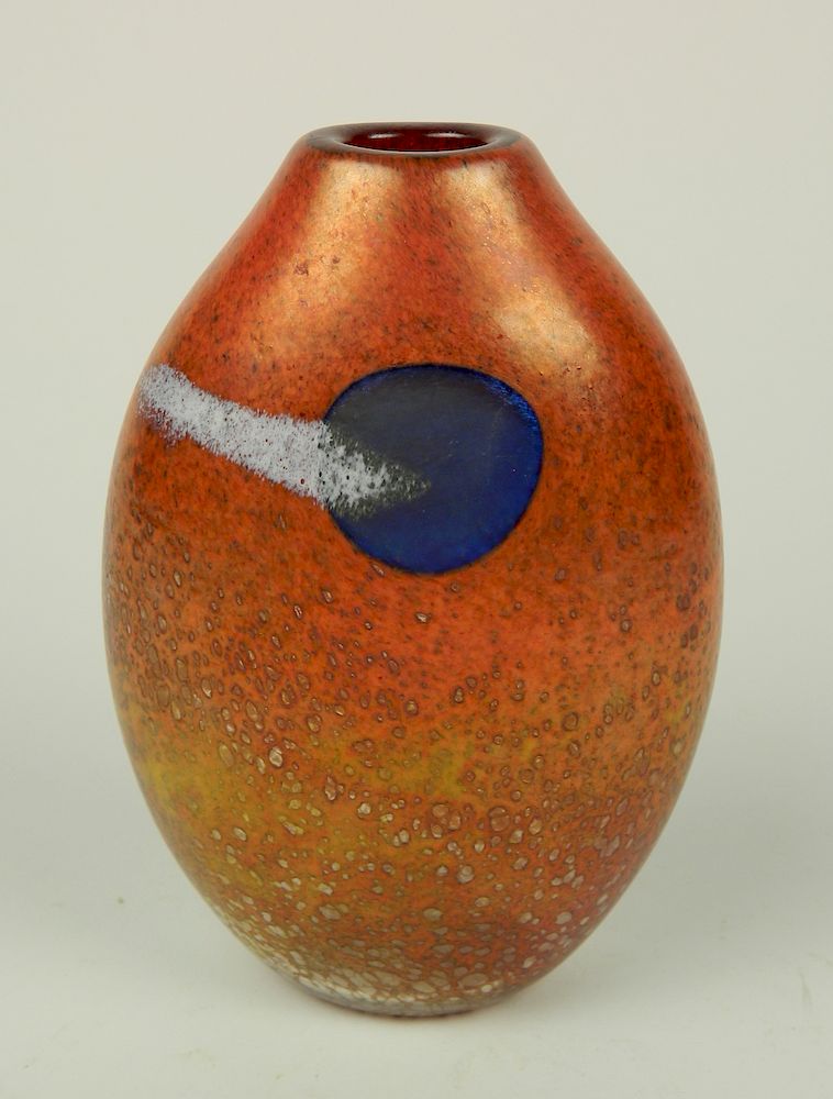 Appraisal: Norman Stuart Clarke glass vase Norman Stuart Clarke American th