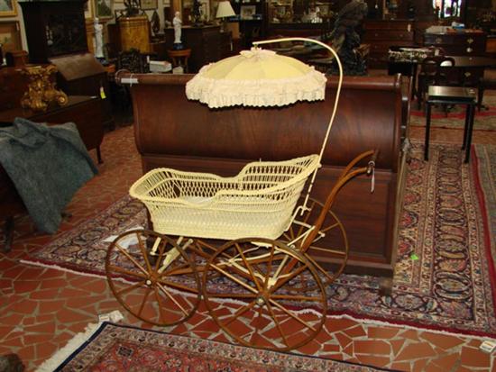 Appraisal: Wicker pram late th century H L