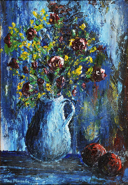 Appraisal: MAX MACCABE - Still life - a jug of flowers