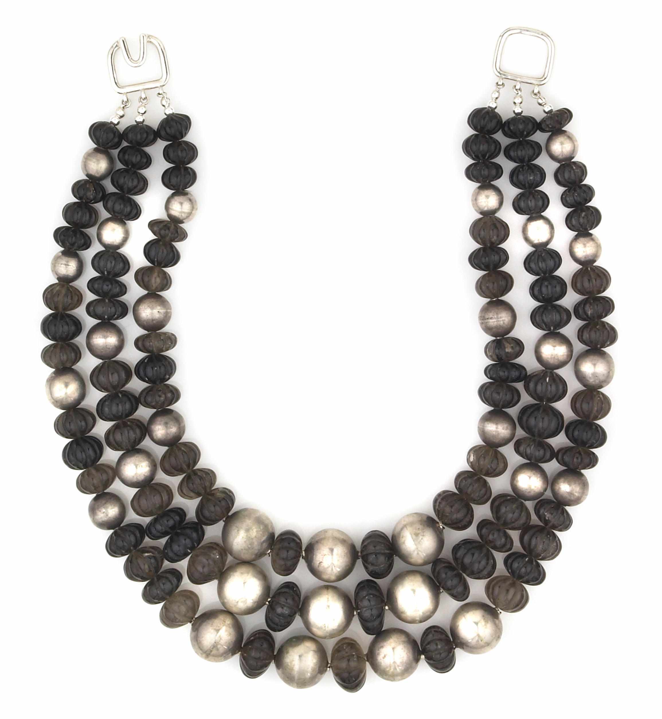 Appraisal: Tony Duquette American - sA smoky quartz bead and silver