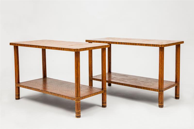 Appraisal: Pair of Faux Painted Side Tables Attributed to Renzo Mongiardino