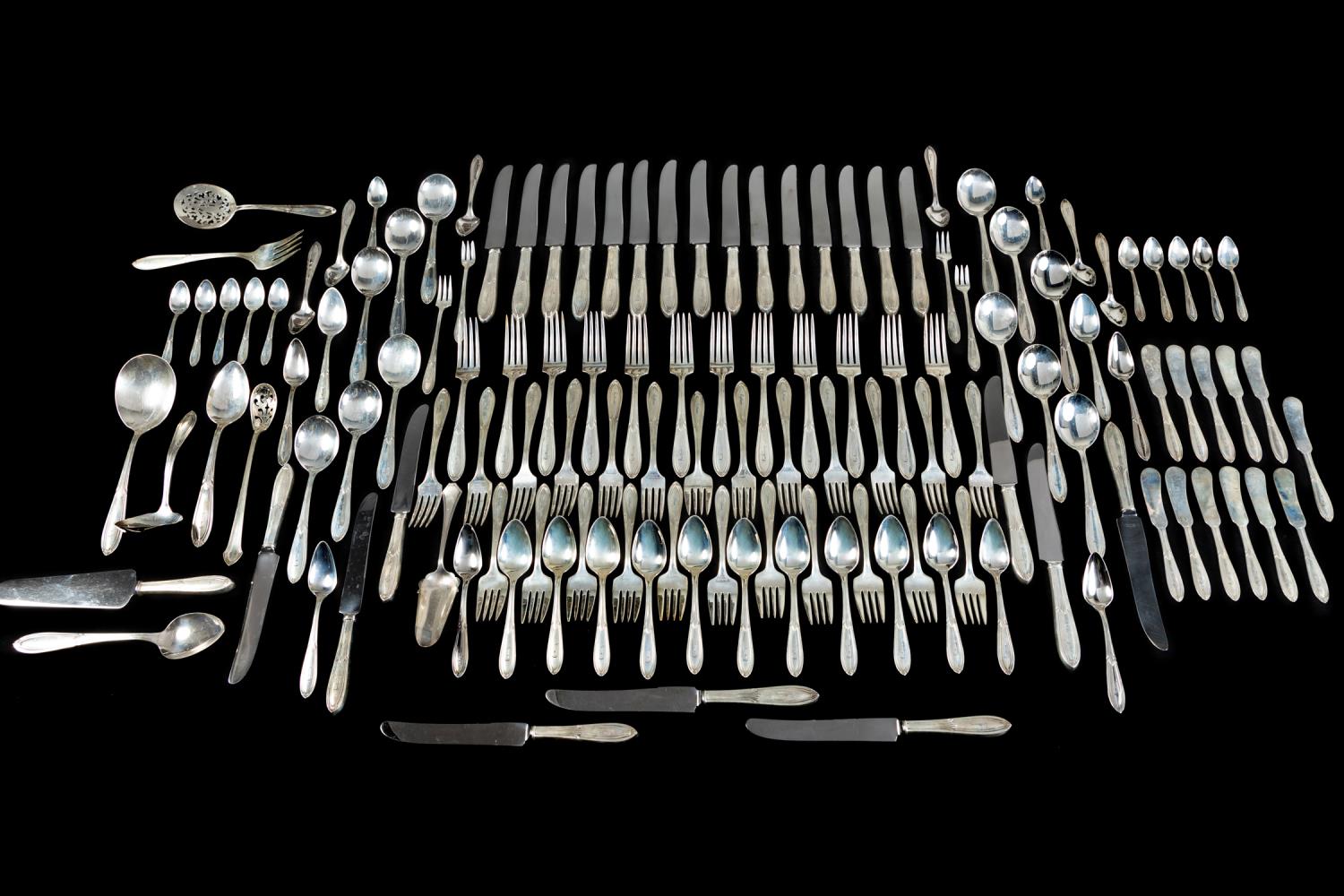 Appraisal: PCS INTERNATIONAL STERLING FLATWARE W CHEST PCS International Silver sterling