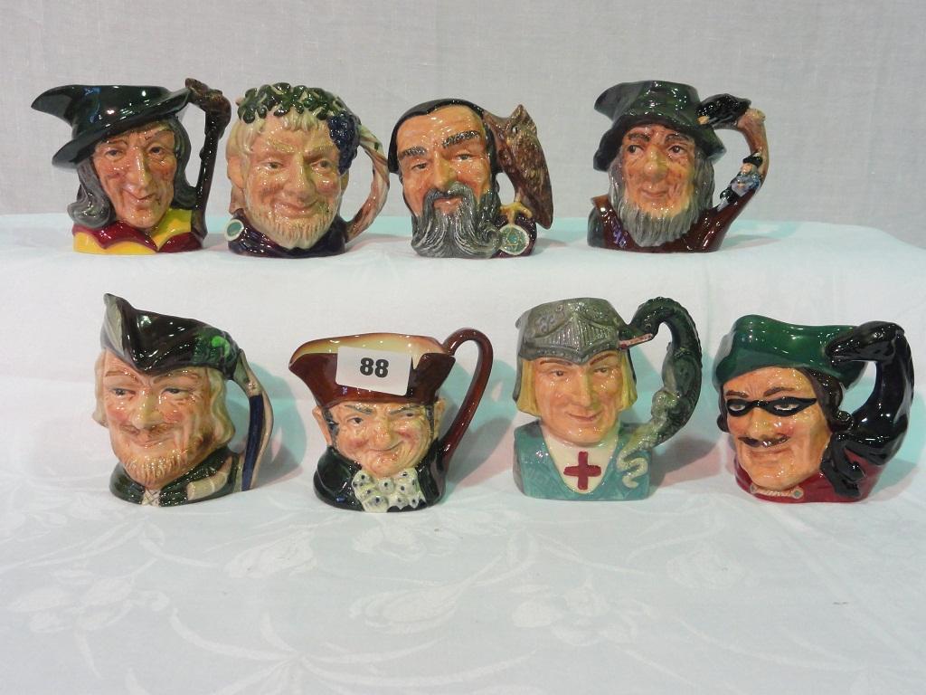 Appraisal: A collection of eight medium Royal Doulton Character Jugs of