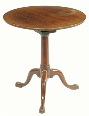 Appraisal: A George III mahogany tripod table the circular tilt-top revolving